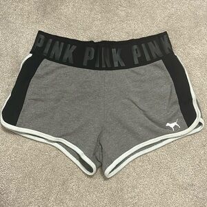 VS Victoria’s Secret PINK Jersey Shorts w/ Pockets Black Gray White Medium